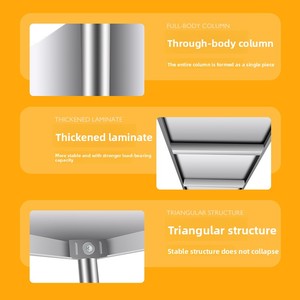 Estante de Exhibición y Almacenamiento Rectangular de Acero Inoxidable Personalizado, 4 Estantes, Diseño Moderno y Simple para <span class=keywords><strong>Supermercado</strong></span>/Cocina/Almacén - Product Image 2