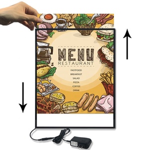 Nhà hàng siêu mỏng dẫn hộp Đèn kính cường lực hợp kim nhôm dễ dàng ánh sáng khung ảnh Bảng menu quảng cáo hộp Đèn - Product Image 2