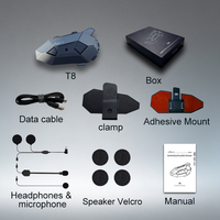 Intercom Moto Maxto T8, Réseau 24 Motards, Audio Haute Résolution, Portée 3km, Réduction du Bruit, Compatible Multi-Marques