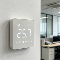 Thermostat mural carré TC88 à double couleur flexible avec écran tactile LED pour CVC, économie d'énergie, contrôle interverrouillable pour unité de ventilo-convecteur