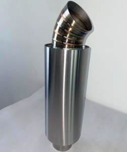 Silencieux en acier inoxydable avec embout courbé rabattu Boîte d'échappement arrière style dauphin - Product Image 4