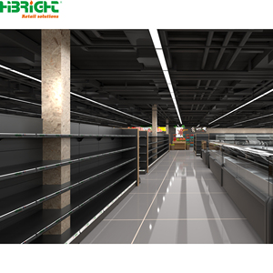Estanterías Metálicas Resistentes para Supermercados, Diseño de Góndola de Doble Cara con Panel Perforado - Product Image 3