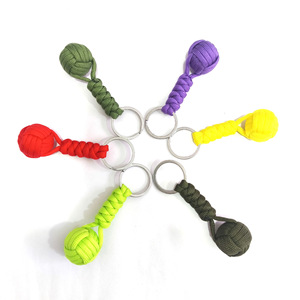Handmade Paracord Keychain <b>Ball</b> Shape Decorative Lightweight Glass Pendant Outdoor Accessory Backpack Charm - Product Image 5
