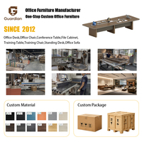 Juego de Mesas y Sillas de Conferencia Ejecutivas de Lujo Moderno, Mesa Modular para Reuniones de Oficina de 3 Metros y 14 Plazas en Guangdong