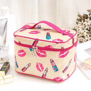 Sac à cosmétiques de voyage coréen classique, boîte de rangement de soins de la peau, organisateur de <span class=keywords><strong>maquillage</strong></span> mignon filles lettre imprimée boîte de <span class=keywords><strong>maquillage</strong></span> portable - Product Image 5
