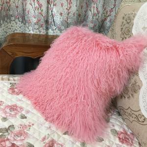 Taies d'oreiller en fourrure de mouton mongol longue et bouclée 50x50cm - Product Image 4