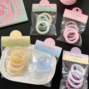 Serendipity - Lazos para el cabello con cordón telefónico, 16,5 x 10 cm, elásticos, de color sólido, para uso diario, accesorios para el cabello para mujer - Product Image 1