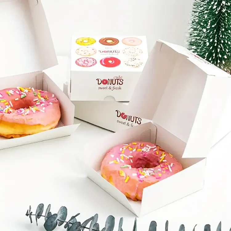 Custom Eco Friendly Wholesale Paper Donut Packaging Box With Logos