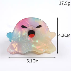 Pinces à cheveux amusantes en plastique, motif citrouille de Halloween, taille moyenne, pour filles - Product Image 6