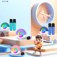 Sistema de altavoces para cantar portátil con luz ambiental, regalos de cumpleaños de Navidad, máquina de Karaoke para niños con 2 micrófonos inalámbricos