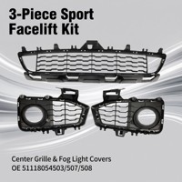 Kit de calandre inférieure et de cache-phares antibrouillard pour pare-chocs avant BMW Série 4 F32 F33 F36 2014-2020 Sport 51118054503 51118054507 51118054508