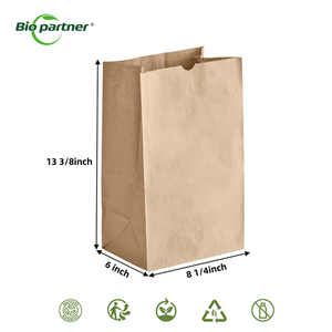 Biểu Tượng Tùy Chỉnh Thân Thiện Với Môi 16lb 10LB Nâu Lớn Giấy Kraft SOS Túi Mua Sắm Nhà Hàng Takeaway Thực Phẩm In Ấn Bánh Mì Bao Bì - Product Image 4