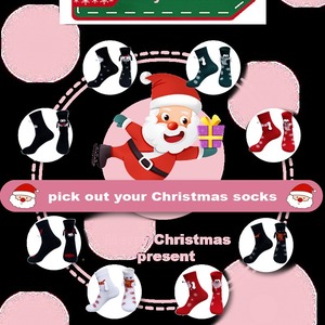 ถุงเท้าคริสต์มาสสีแดงถึงกลางน่องผ้าฝ้ายระบายอากาศได้สำหรับผู้หญิงฤดูใบไม้ร่วงฤดูหนาวสไตล์คู่รัก - Product Image 4