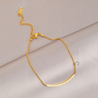 Nouveaux designs d'usine : Bracelet de cheville féminin tendance en acier inoxydable véritable plaqué or, résistant au ternissement et étanche