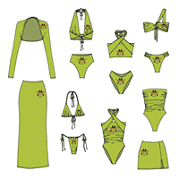 Vente en gros vert léopard Bikini licou triangle maillots de bain personnalisés maillots de bain personnalisés pour les femmes