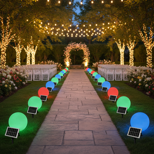 IP55 방수 및 리모컨 기능이 있는 도매용 태양광 LED RGB 조경 볼 조명 (크리스마스, 할로윈, 웨딩, 가정 정원용) - Product Image 5