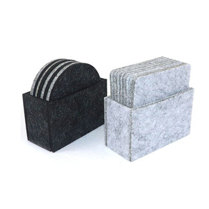 Ensemble de sous-verres ronds en <span class=keywords><strong>feutre</strong></span> de laine gris écologiques en vrac pour boissons sous-verres de table en <span class=keywords><strong>ardoise</strong></span> faits à la main pour verres tasses - Product Image 4