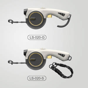 Night walker Durable 4M Retract able LED Hunde leine Ergonomischer Griff Drei Beleuchtungs modi Gold Dekor Ring Modisches Nylon Eisen - Product Image 3