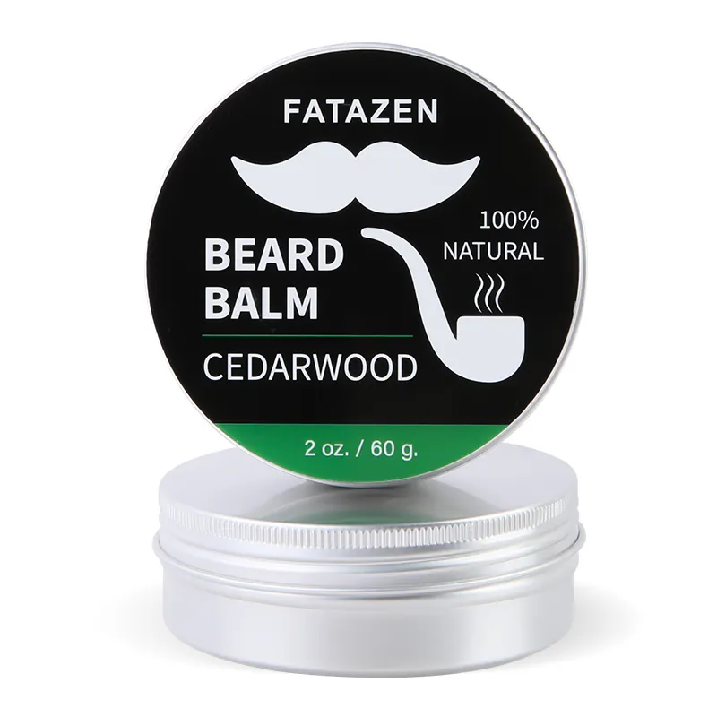 OEM Private Label Natural Organic Cedarwood Bee Wax Beard Balm With Vegan Ingredient Cedar Argan Oil Men Beard Mustache Care