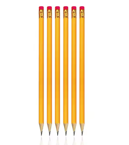 Crayons à papier standard bon marché Hb # 2 crayons en bois jaunes avec gomme pour l'école et le bureau - Product Image 1