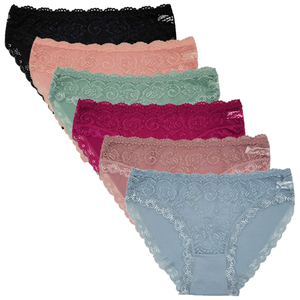 Disponibili: Slip da Donna in Pizzo Floreale 95% Cotone, Vita Bassa, Eleganti e Traspiranti per Uso Quotidiano, Taglie M-L-XL - Product Image 2