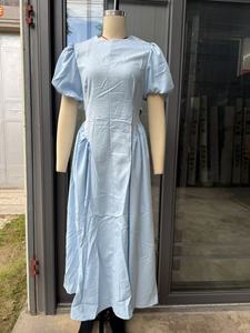 Women's Short Sleeve Elegant Maxi Dress - <b>Tie</b> <b>Back</b> Loose Casual Dresses Fashion - Product Image 3