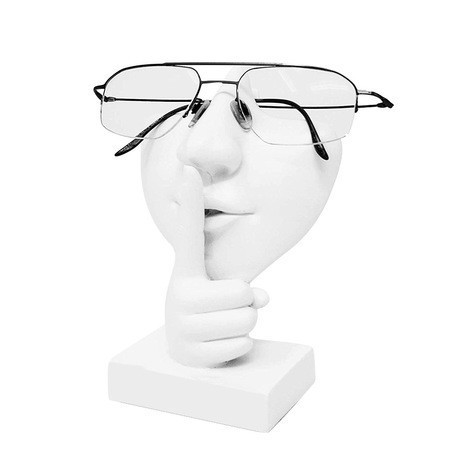 Modern white color resin man face  glasses display holder