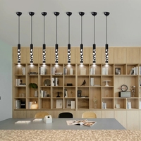 Lampe LED suspendue cylindrique à la forme d'un Tube, lumière à intensité réglable, design moderne, luminaire décoratif d'intérieur, idéal pour une cuisine, une salle à manger, une boutique ou un Bar