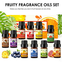 Ensemble d'huiles parfumées aux fruits, 10 flacons de 5 ml, huiles essentielles aux senteurs fruitées pour la fabrication de bougies, de savons, de diffuseurs, d'aromathérapie et pour les marques privées
