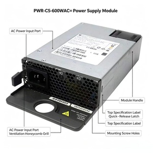 Module d'alimentation FRU AC à commutation à chaud Cisco PWR-C5-600WAC = 600 W, conception à double redondance pour le commutateur réseau Catalyst 9200L - Product Image 4