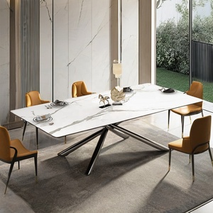 Mesa de comedor mate má<span class=keywords><strong>s</strong></span> barata, lugar de ahorro, Base de forma Vertical, mesa de comedor de 1,6 M para cena, diseño clásico, muebles nórdicos populares - Product Image 1