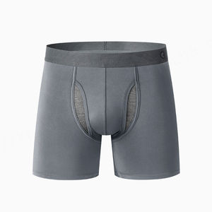 Custom Logo Mens Underpants Shorts Spandex <b>Fly</b> Pouch Shorts Plain Performance Underwear - Product Image 5