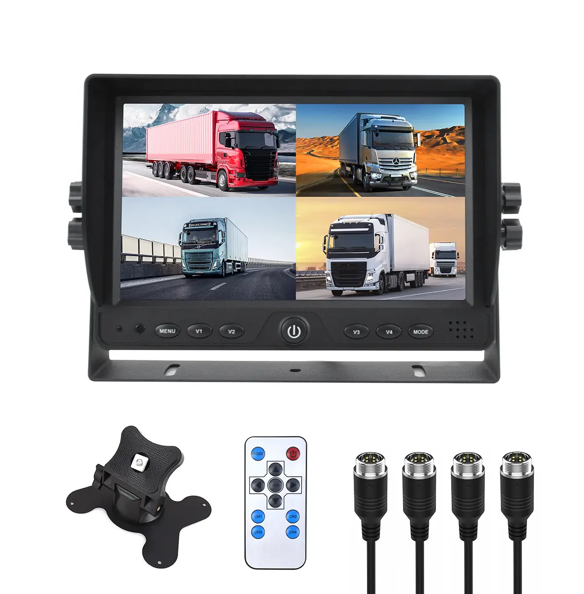 Vendite di fabbrica 9 pollici Monitor per auto 4CH schermo diviso in quattro Monitor CVBS ingresso retrovisore per camion camper furgone camper