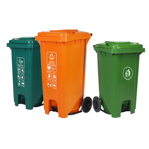 Fujian Xiamen four-color sorting garbage <b>bins</b>, 120L and 240L plastic foot-operated garbage <b>bins</b>, outdoor sanitation <b>large</b> - Product Image 4