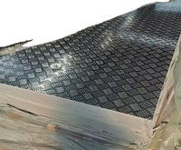 1060 3003 5052 Lembaran Aluminium Embos Lima Garis Anti Selip Plat Aluminium Bermotif Kotak-Kotak untuk Kendaraan Konstruksi