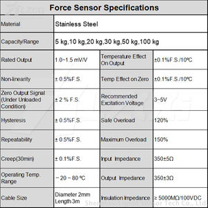 มินิปุ่มเซ็นเซอร์แรงบีบอัด5/20/30/50/100กิโลกรัมอุตสาหกรรมวัดความดันวัดความเครียดโหลดเซลล์ - Product Image 4