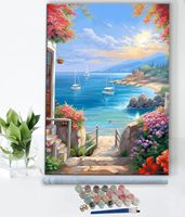 Kit de Peinture par Numéros Personnalisé en Gros, Toile Multi-Tailles Faite à la Main avec Contour Clair et Loupe, Peinture Comestible