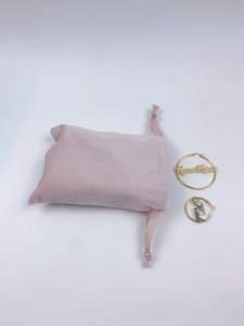 Custom Drawstring <b>Pink</b> Velvet Bags Personalized Logo Print Product Package Jewelry Necklace Gift Bag - Product Image 3