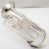 Silver Plated Brass Body Stainless Steel Piston Valves Instrument Baritone Horn