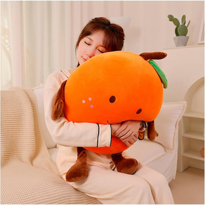 Jouet en peluche rond orange personnalisé en gros, mignon, avec <span class=keywords><strong>mains</strong></span> <span class=keywords><strong>et</strong></span> <span class=keywords><strong>pieds</strong></span>, oreiller en forme de fruit rembourré, décoration pour canapé <span class=keywords><strong>et</strong></span> lit, jouet orange à presser doux - Product Image 3