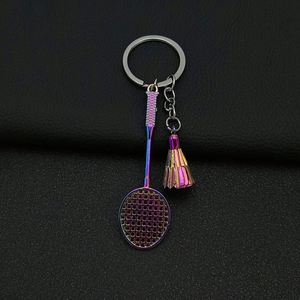 Porte-clés créatif en alliage en forme de raquette de badminton, pendentif souvenir sportif pour voiture ou sac, cadeau en gros - Product Image 3