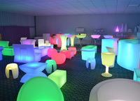 Canapé et table basse éclairés LED Offres Spéciales Setl Mobilier de bar extérieur coloré RVB de luxe Tabouret de canapé de discothèque romantique