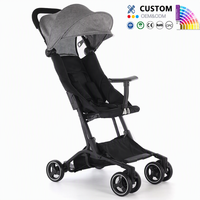 Poussette de luxe légère et pliable pour bébé, idéale pour les voyages en avion, avec sac de transport