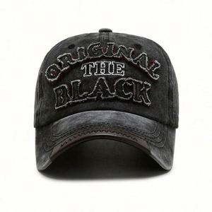 3D Embroidery Digital Printing Adjustable Washed Cotton Custom Distressed Vintage Letter Pattern Image Baseball Cap Dad <b>Hat</b> - Product Image 2