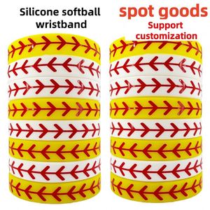 Bracelets en silicone pour le softball, pour adultes et enfants, écologiques, de qualité alimentaire, thème sportif, cadeaux promotionnels, cadeaux originaux - Product Image 1