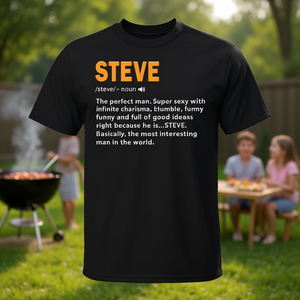 Camiseta Steve Definition para hombre, color negro, 100% algodón, regalo para cumpleaños, camiseta con nombre para papá y marido - Product Image 3