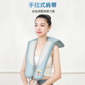 Neck Shoulder Massager Blue Electric Hammer USB Rechargeable Heating Timing Massage For Neck Waist Back Whole Body - Product Image 1