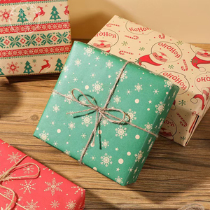 Papier cadeau recyclable épais double face avec logo personnalisé 50x70cm <span class=keywords><strong>10</strong></span> feuilles par paquet pour fleurs Noël - Product Image 3