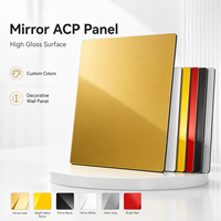 Panneau composite en aluminium miroir noir de 4 mm 4x8 pieds pour revêtement mural décoratif