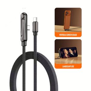สายชาร์จโทรศัพท์ 240w รุ่นขายดี ชาร์จเร็ว PD แบบ Type C พร้อมหัวหมุนได้ 360 องศา °   ขาตั้งแบบพับได้สำหรับแท็บเล็ตแล็ปท็อปเดสก์ท็อปสายเคเบิลข้อมูล - Product Image 1
